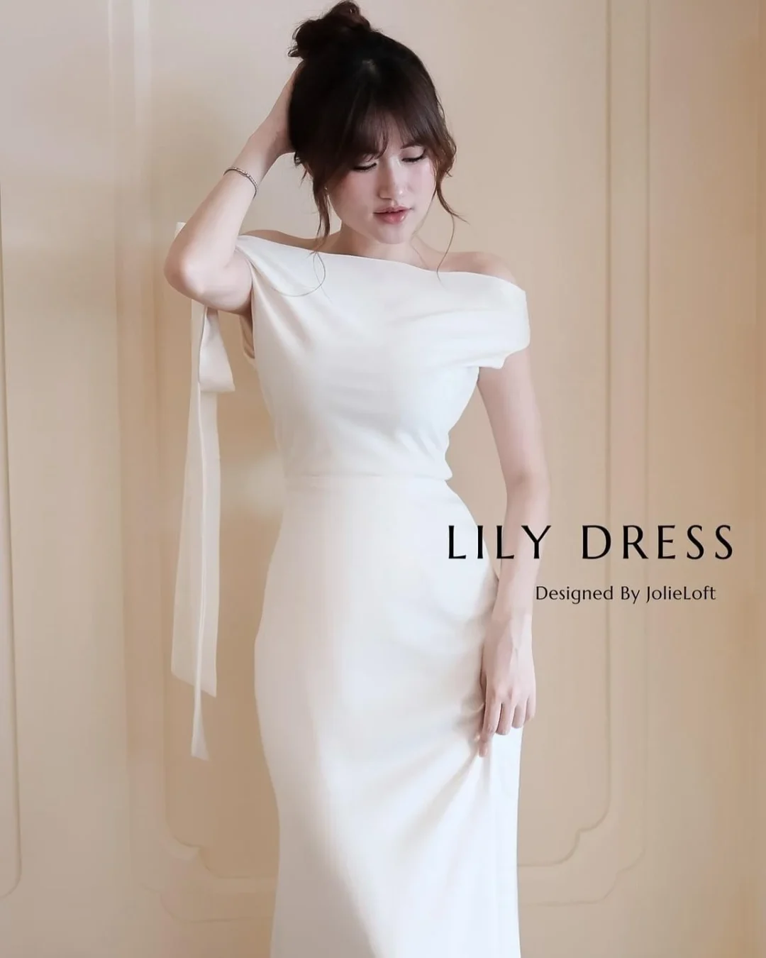 Ảnh 1 của Đầm trễ vai trắng Lily nữ