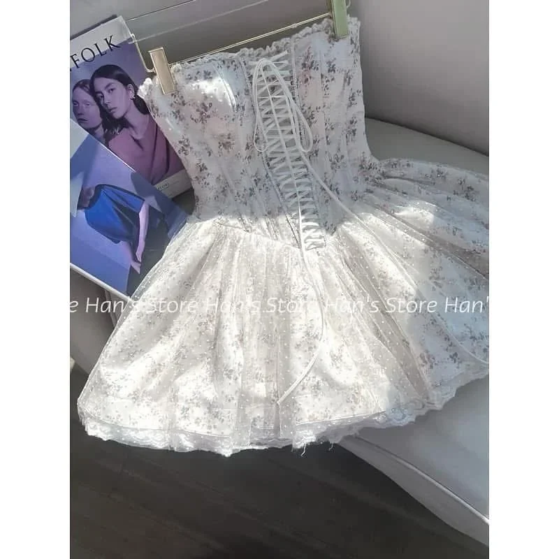Ảnh 2 của Đầm Corset Hoa Trắng Ngắn Thuê Chụp Ảnh