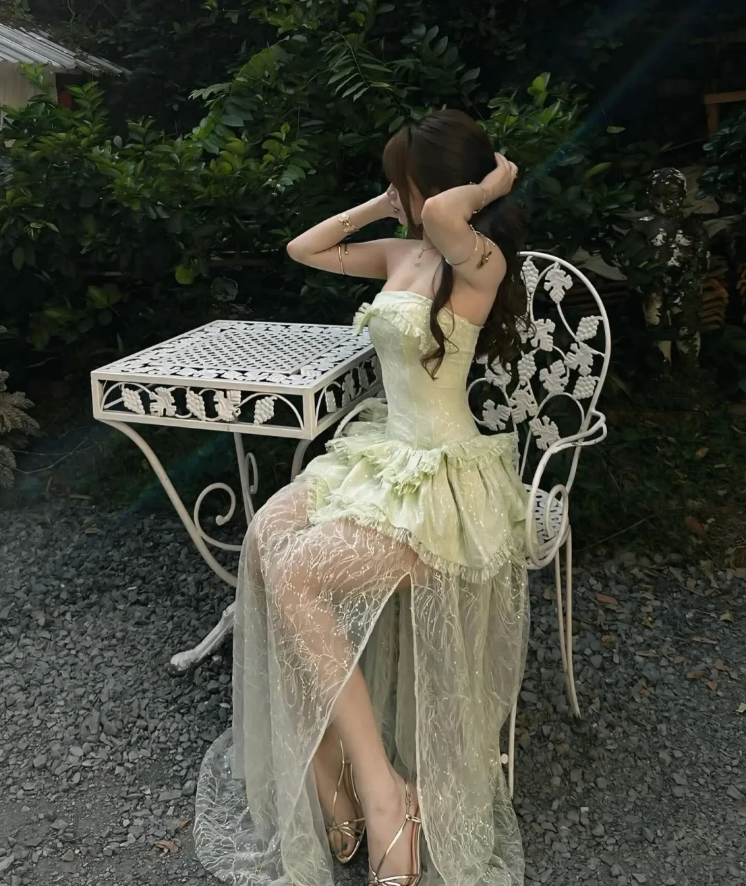 Ảnh 2 của Đầm corset peplum xanh mint dạ hội