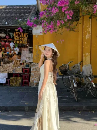 Ảnh 4 của Áo dài maxi trắng nón lá nữ