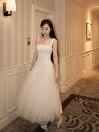 Ảnh 1 của Váy cưới tulle trắng phong cách công chúa