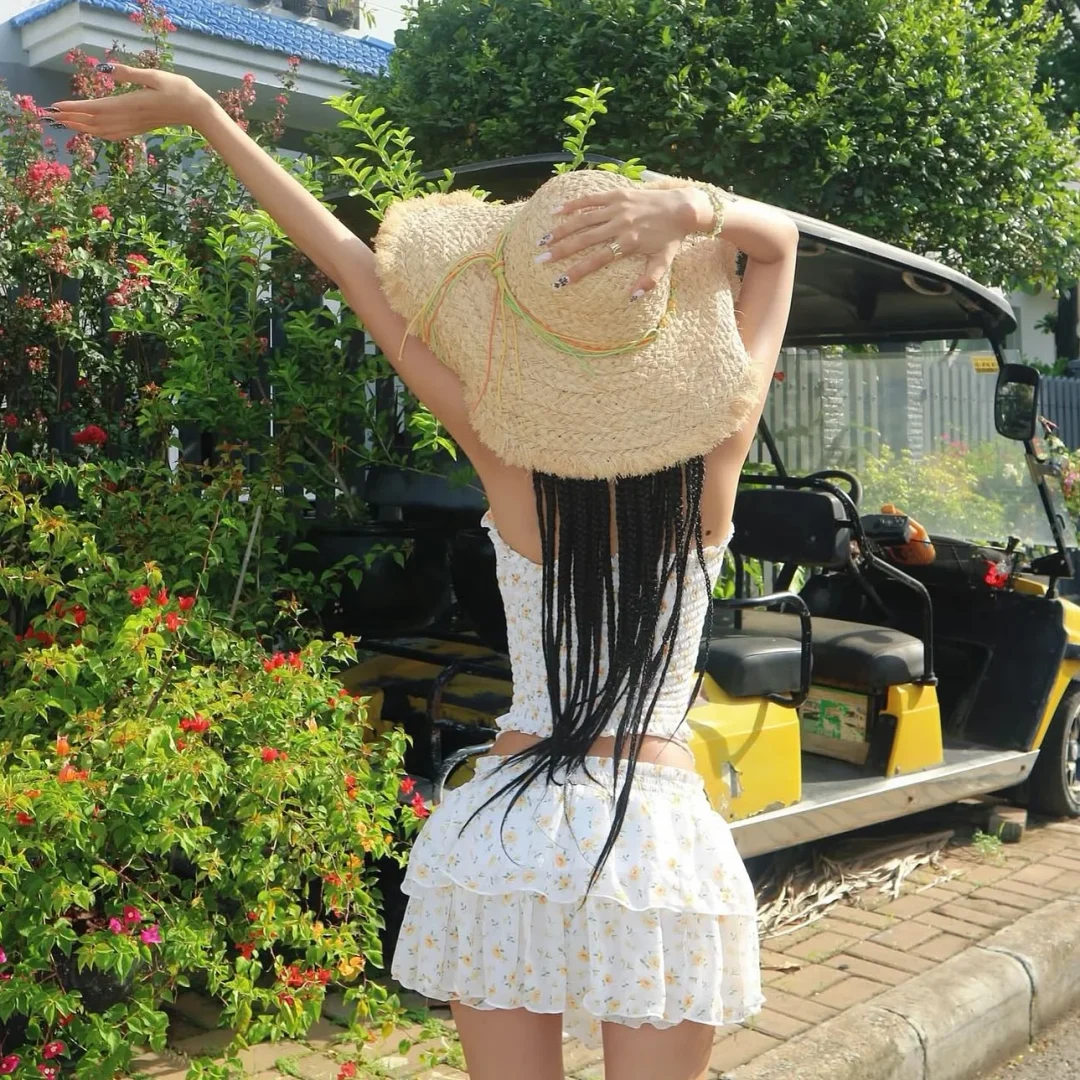Ảnh 3 của Set áo váy hoa nhí trắng boho nữ