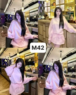 Photo 4 of Set maxi hồng lụa hottrend nữ