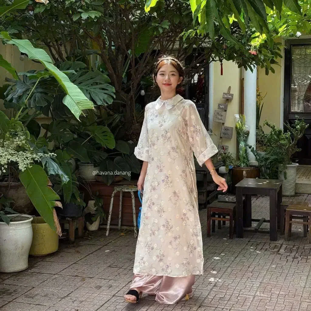 Ảnh 1 của Áo dài hoa pastel cách tân nữ