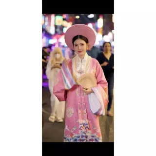 Photo 1 of Áo dài hồng truyền thống nữ cho thuê