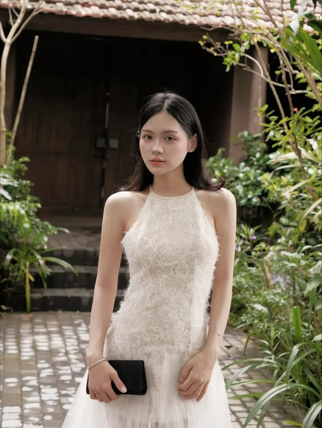 Ảnh 5 của Váy tiệc ren trắng dài nữ size S M