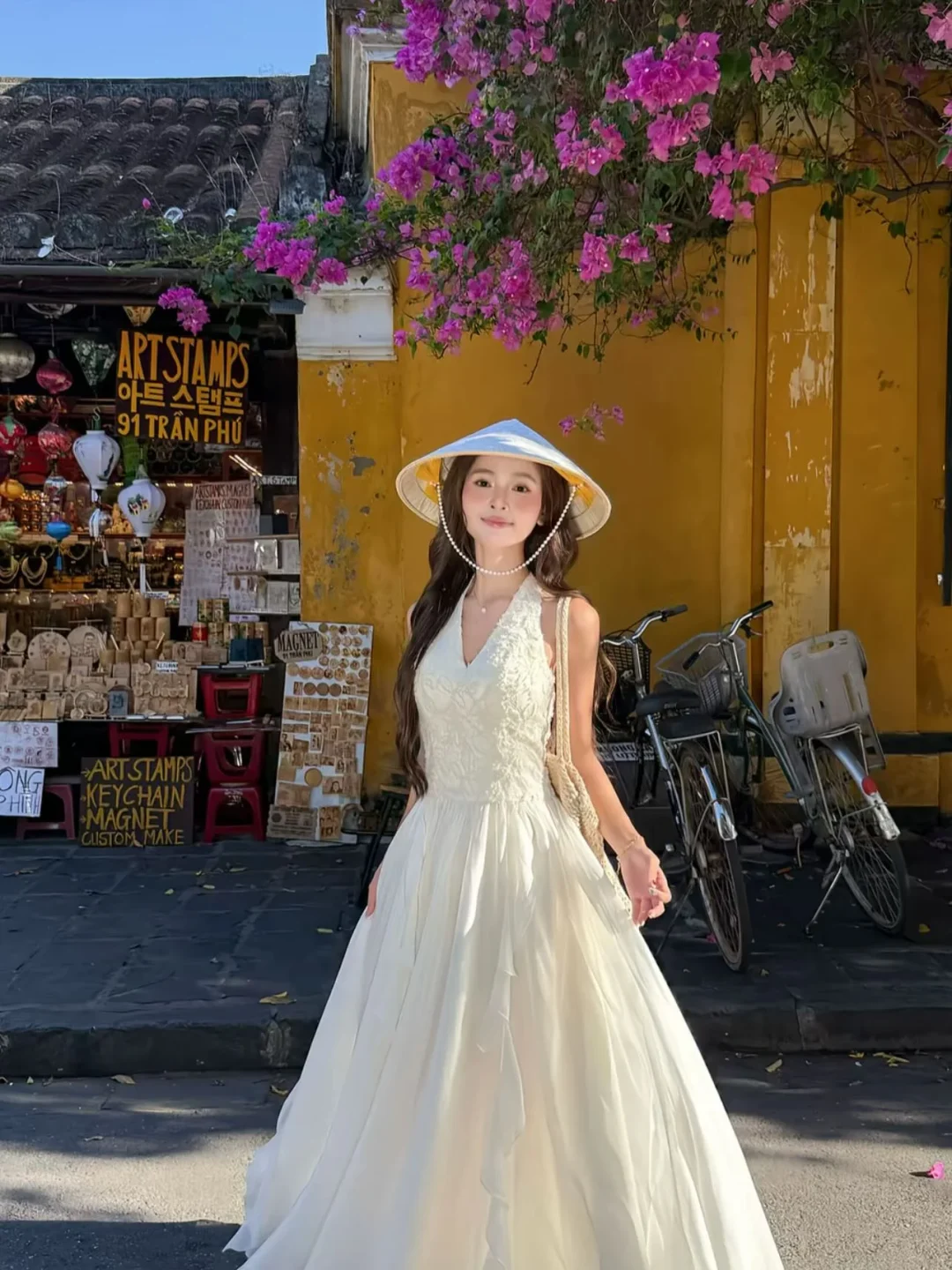 Ảnh 1 của Áo dài maxi trắng nón lá nữ