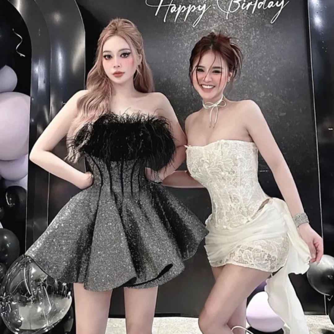 Ảnh 4 của Đầm corset ren trắng nữ sang trọng