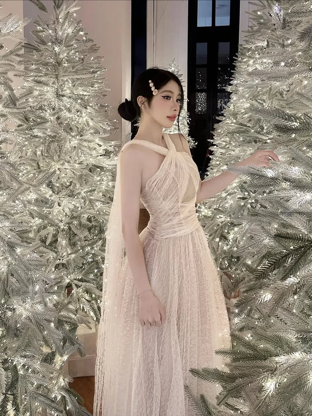 Ảnh 4 của Váy maxi ren be size S nữ