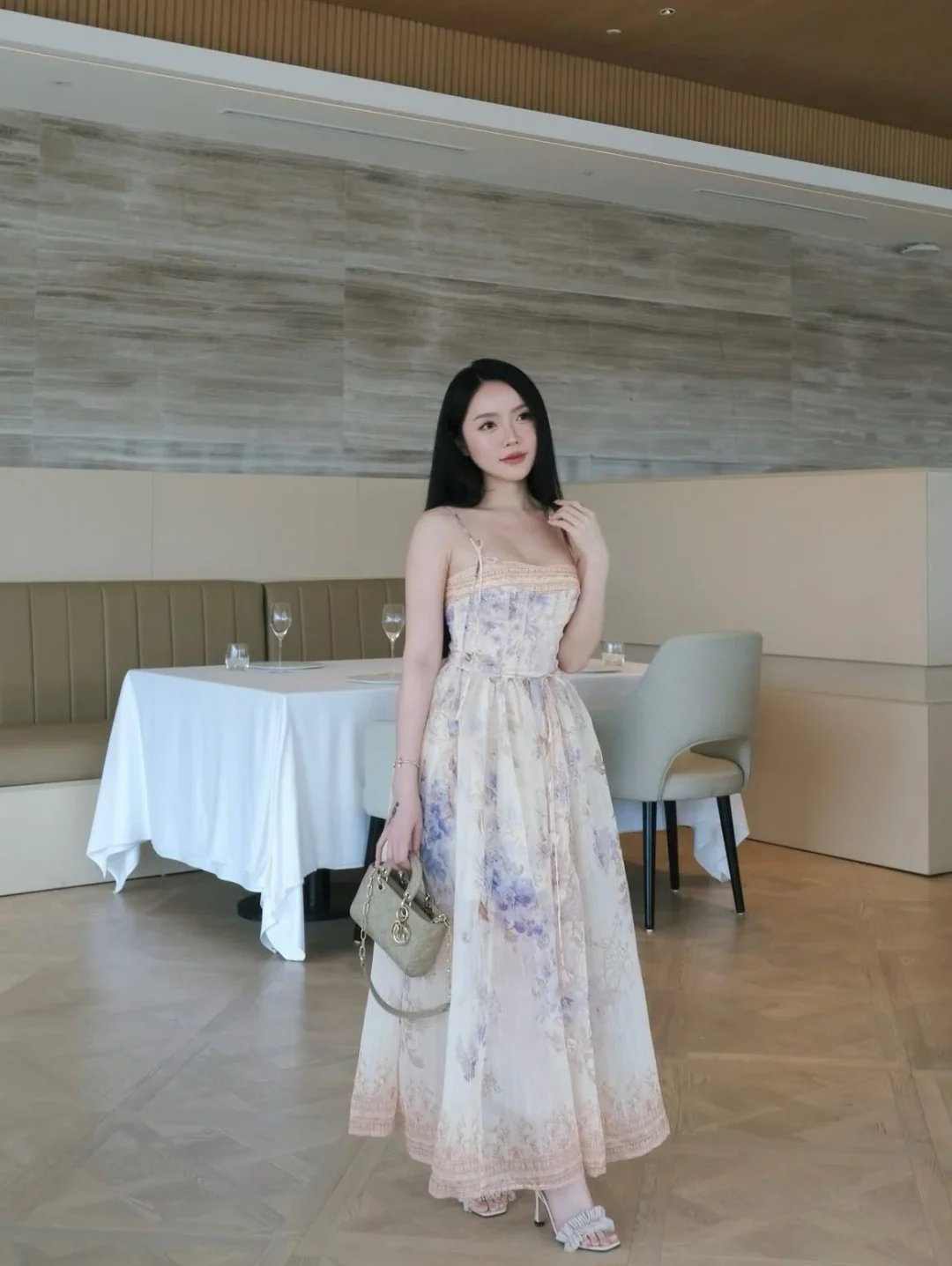Ảnh 5 của Váy maxi hoa pastel hai dây Chouchou