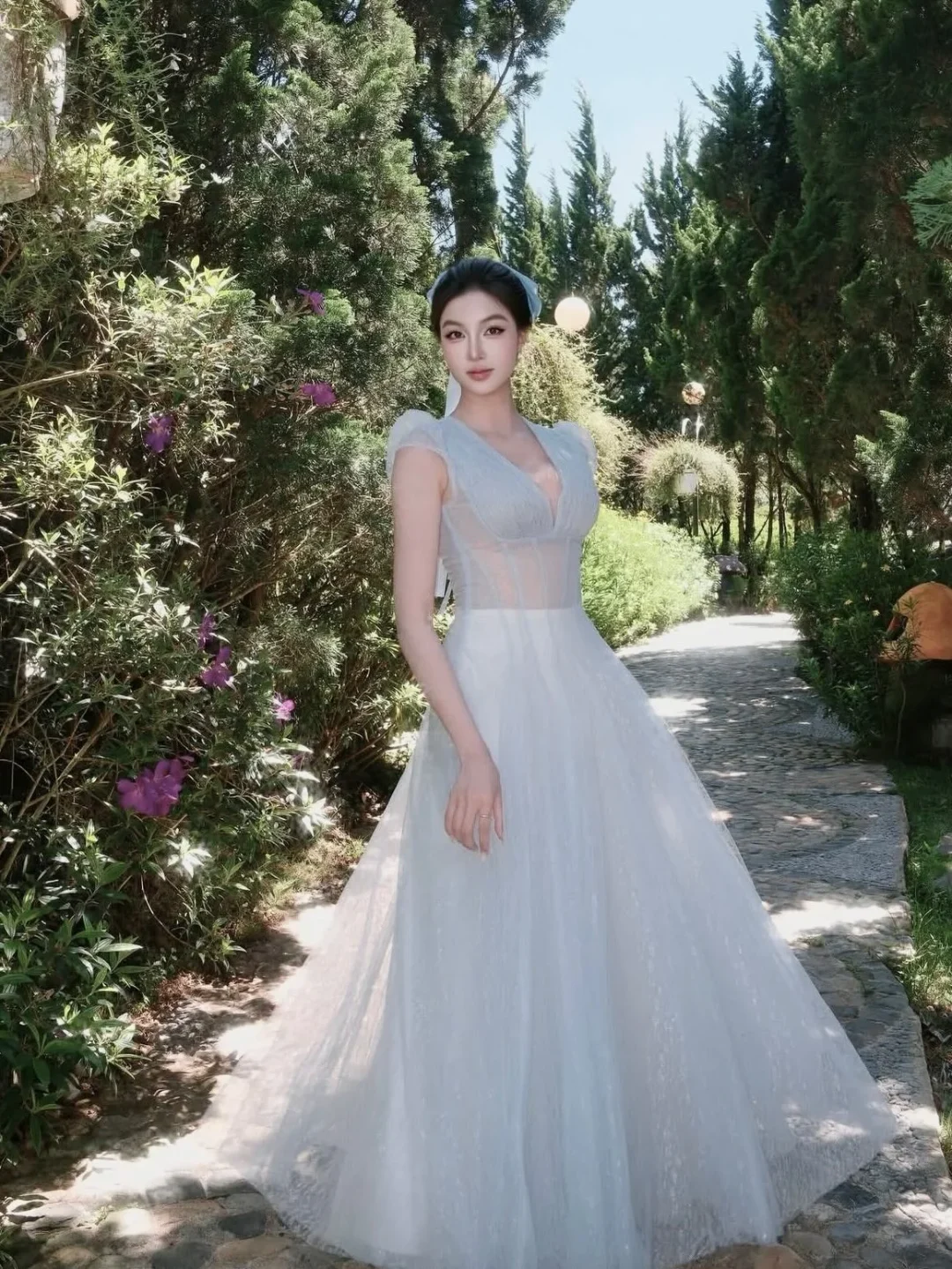 Photo 2 of Váy Tulle Công Chúa Sò Vintage Xanh Nhạt