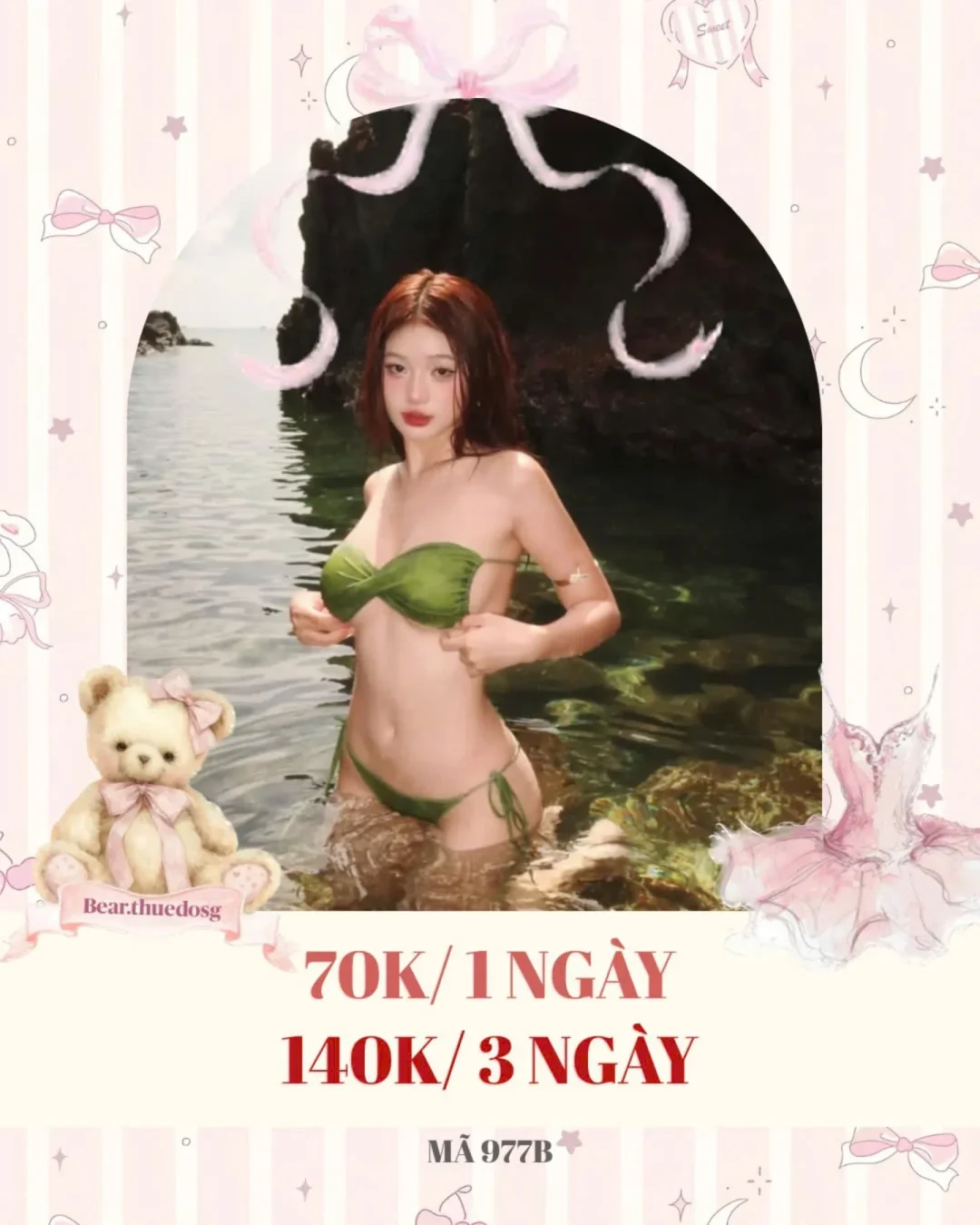 Ảnh 1 của Bikini hai mảnh xanh lá size M nữ