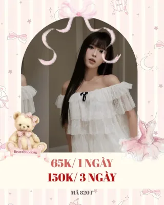 Photo 1 of Áo trễ vai bèo nhún trắng size S nữ