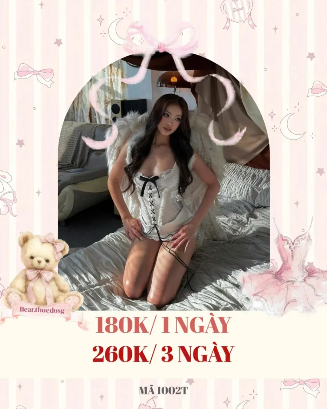 Ảnh 1 của Corset trắng ren kèm cánh thiên thần
