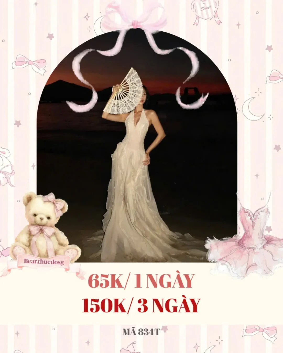 Ảnh 1 của Váy maxi trắng cổ yếm nữ cho thuê