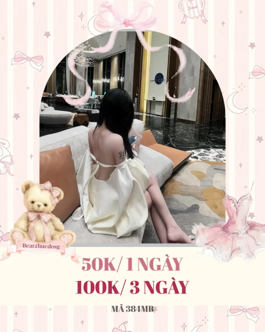 Photo 1 of Đầm lụa trắng hở lưng nữ size S