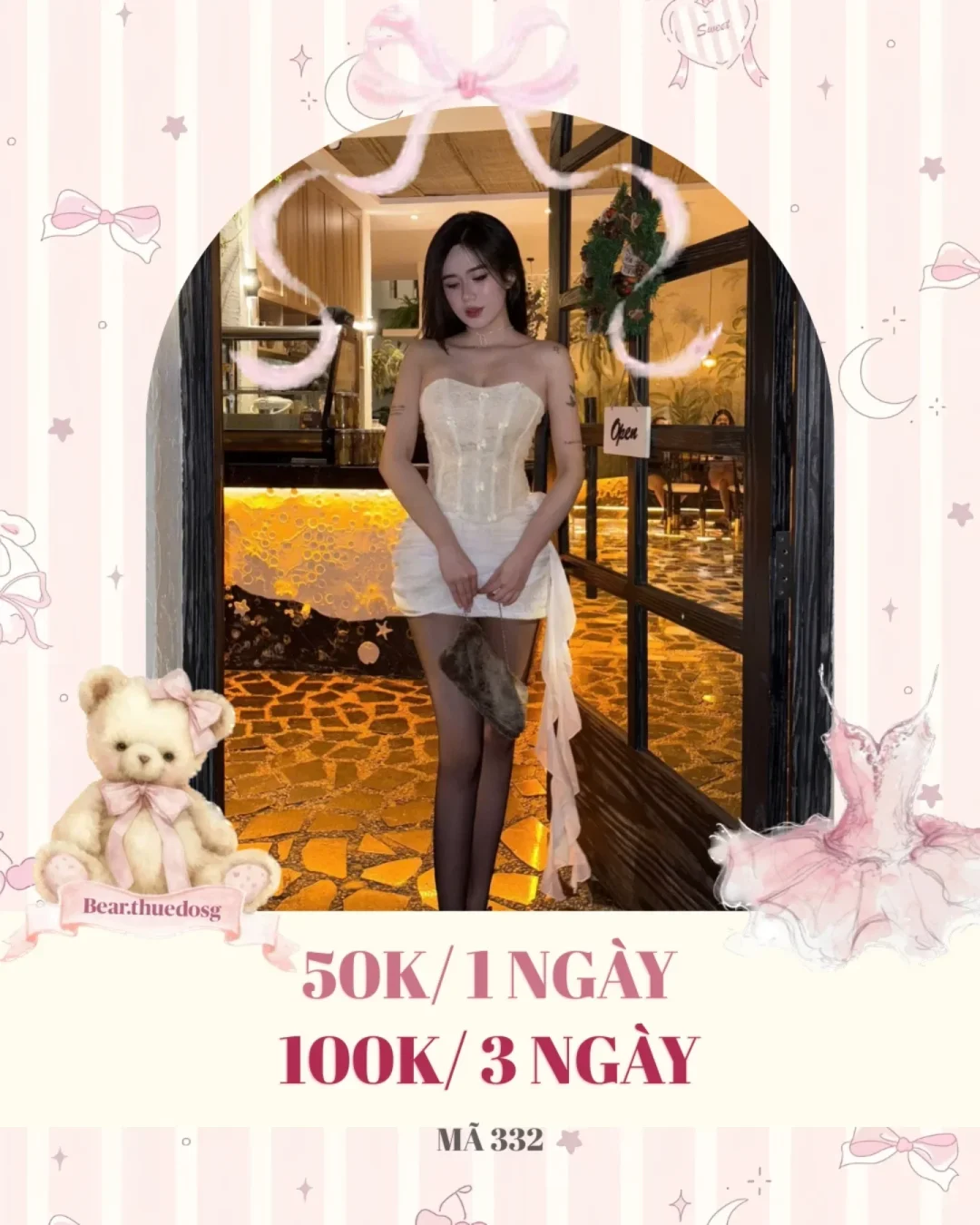 Ảnh 1 của Váy corset trắng sequin ngắn nữ