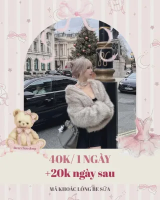 Ảnh 1 của Áo khoác lông be sữa nữ cho thuê