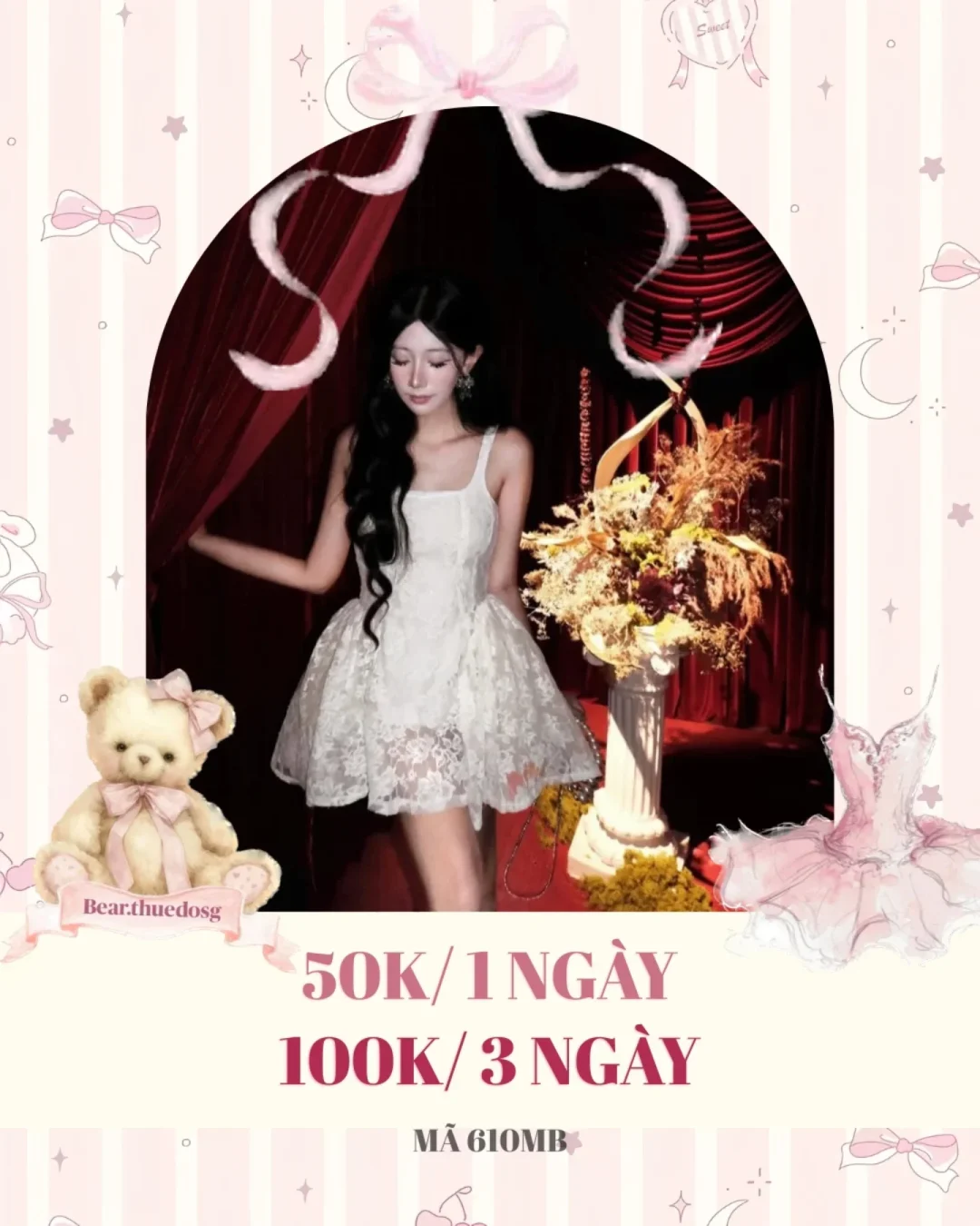 Ảnh 1 của Váy ren trắng hai dây nữ tính