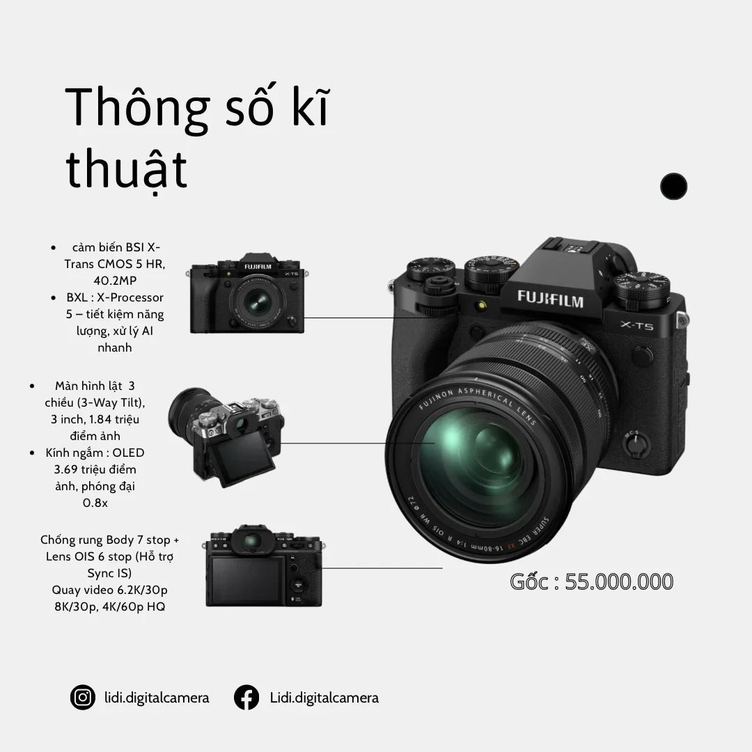 Ảnh 2 của Máy ảnh Fujifilm X-T5 cho thuê