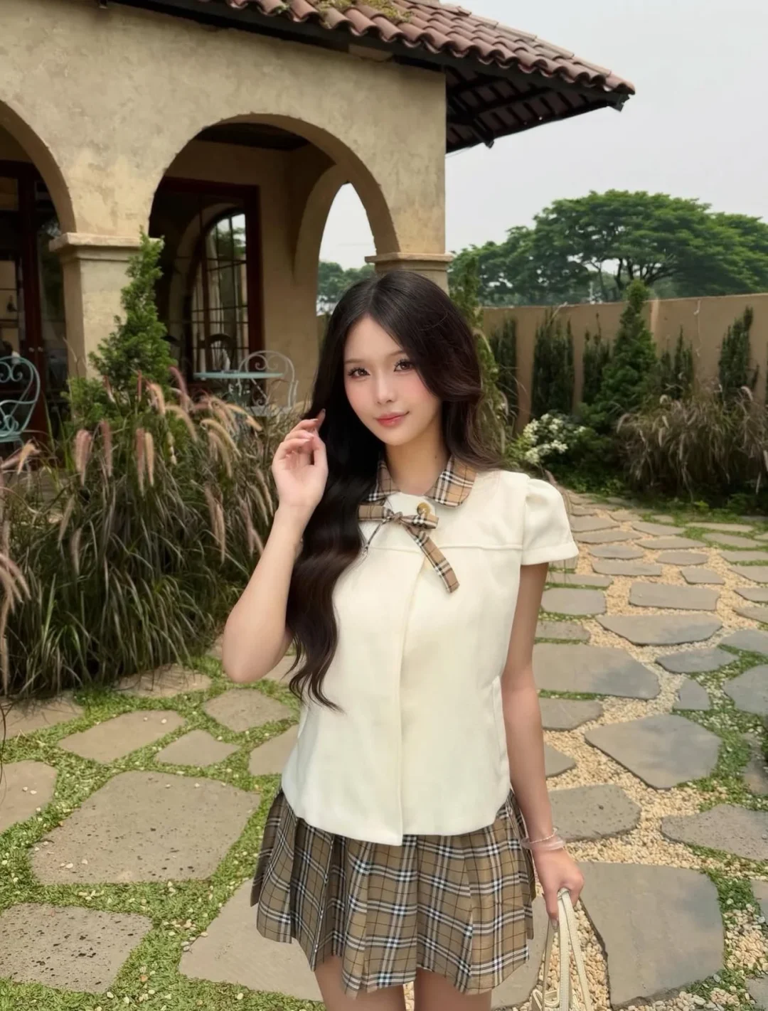 Photo 7 of Set áo chân váy caro nữ size S