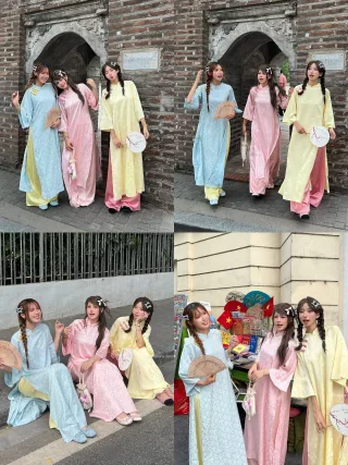 Ảnh 1 của Áo dài nữ pastel lụa truyền thống size M