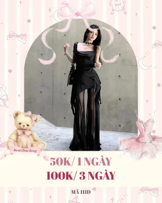 Ảnh 1 của Váy đen dự tiệc lụa body size S