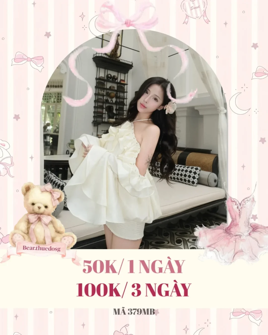 Photo 1 of Set áo quây bèo nhún trắng nữ