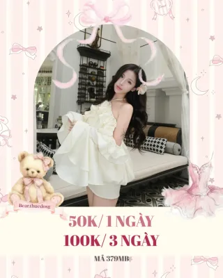 Photo 1 of Set áo quây bèo nhún trắng nữ