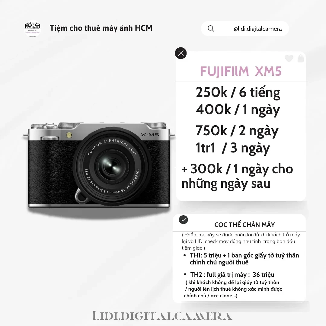 Ảnh 1 của Máy ảnh Fujifilm X-M5 mirrorless cho thuê