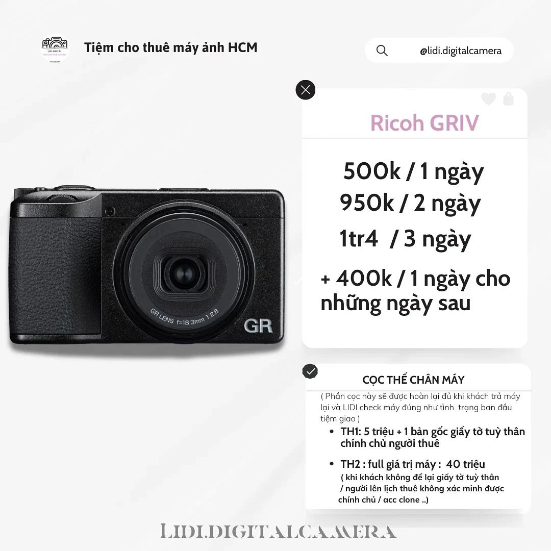 Ảnh 1 của Máy ảnh Ricoh GRIV compact cho thuê