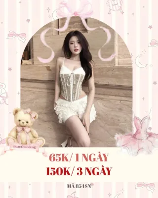 Ảnh 1 của Set corset ren trắng nữ size M