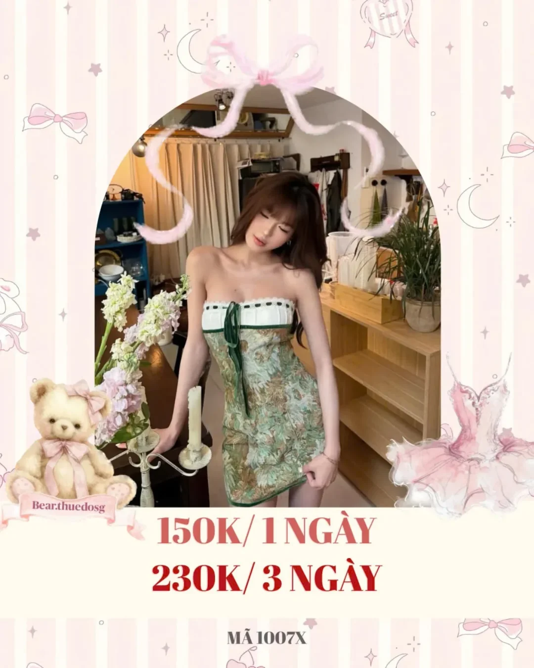 Ảnh 1 của Đầm cúp ngực hoa lá trắng size M