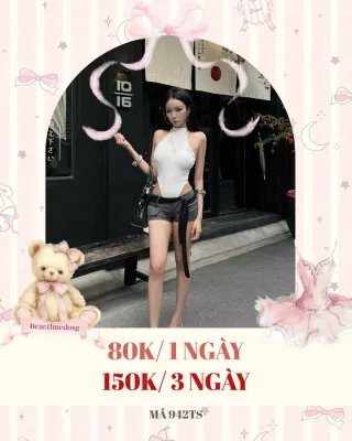 Photo 1 of Bodysuit trắng hở eo nữ sexy