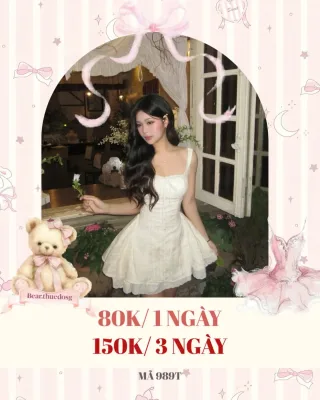 Ảnh 1 của Váy mini trắng nữ dáng corset thuê