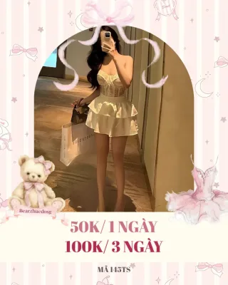 Ảnh 1 của Váy ngắn babydoll ren kem size S