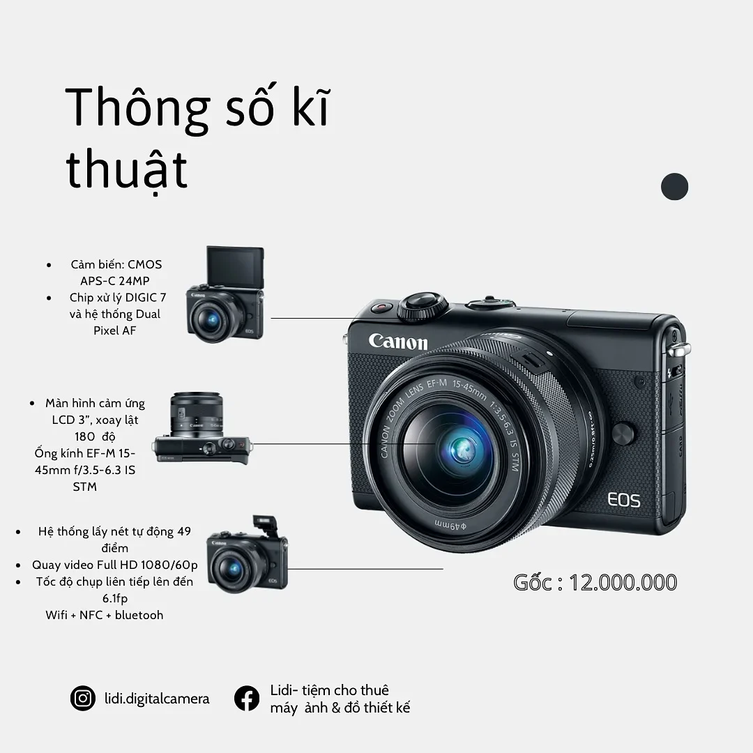 Photo 2 of Máy ảnh Canon EOS M100 mirrorless đen
