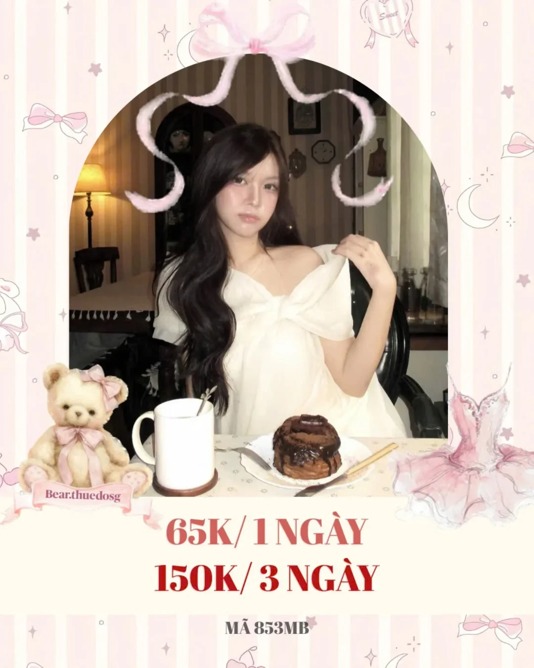 Ảnh 1 của Váy trắng trễ vai nơ nữ tính