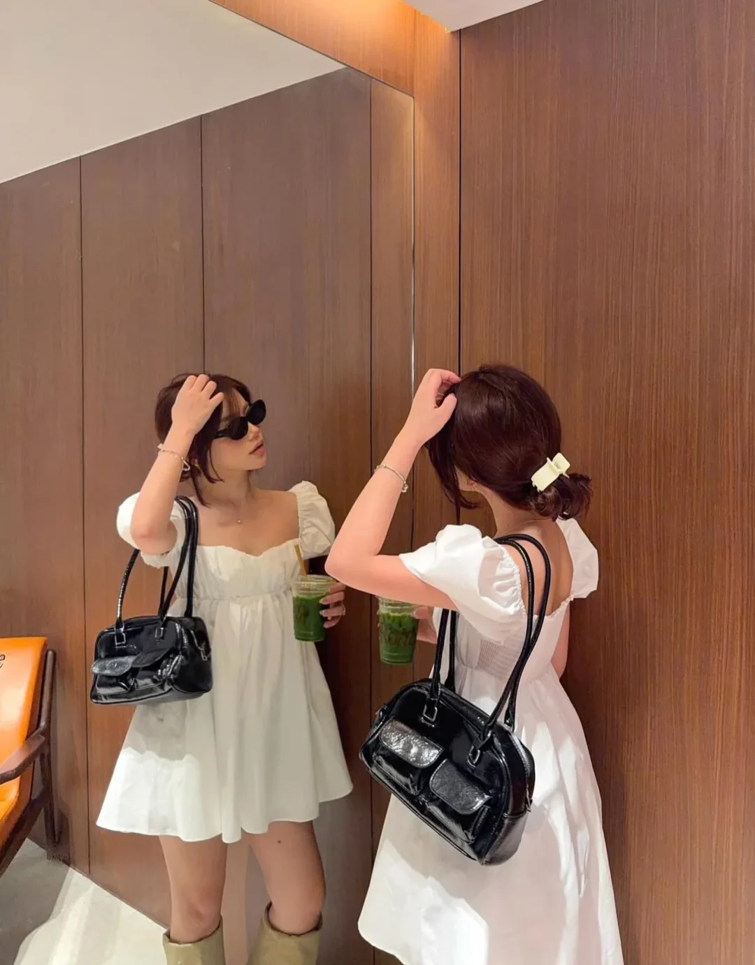 Ảnh 2 của Váy trắng trễ vai tay phồng size S