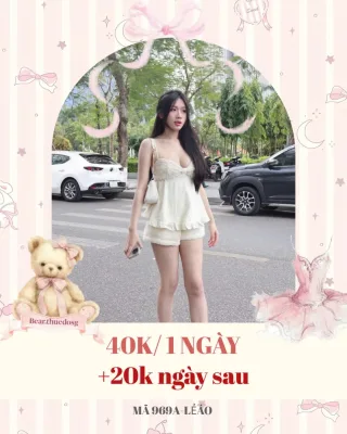 Ảnh 1 của Set đồ babydoll kem hai mảnh nữ