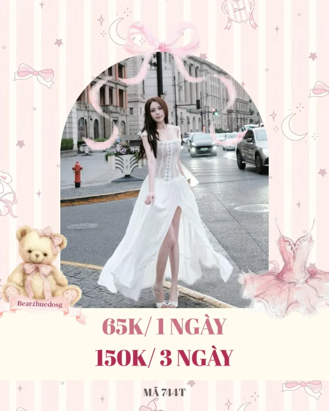 Ảnh 1 của Váy maxi trắng corset ren size M