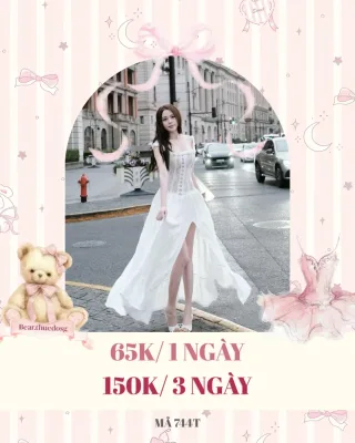 Ảnh 1 của Váy maxi trắng corset ren size M