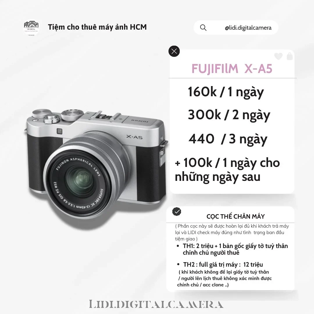 Photo 1 of Máy ảnh Fujifilm X-A5 cho thuê chụp ảnh