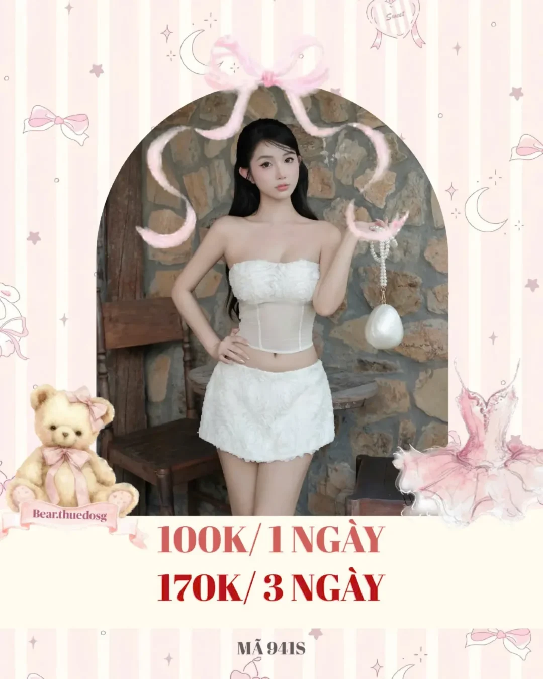 Ảnh 1 của Set áo quây chân váy trắng nữ tính