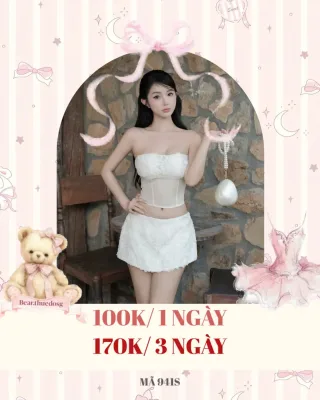 Ảnh 1 của Set áo quây chân váy trắng nữ tính