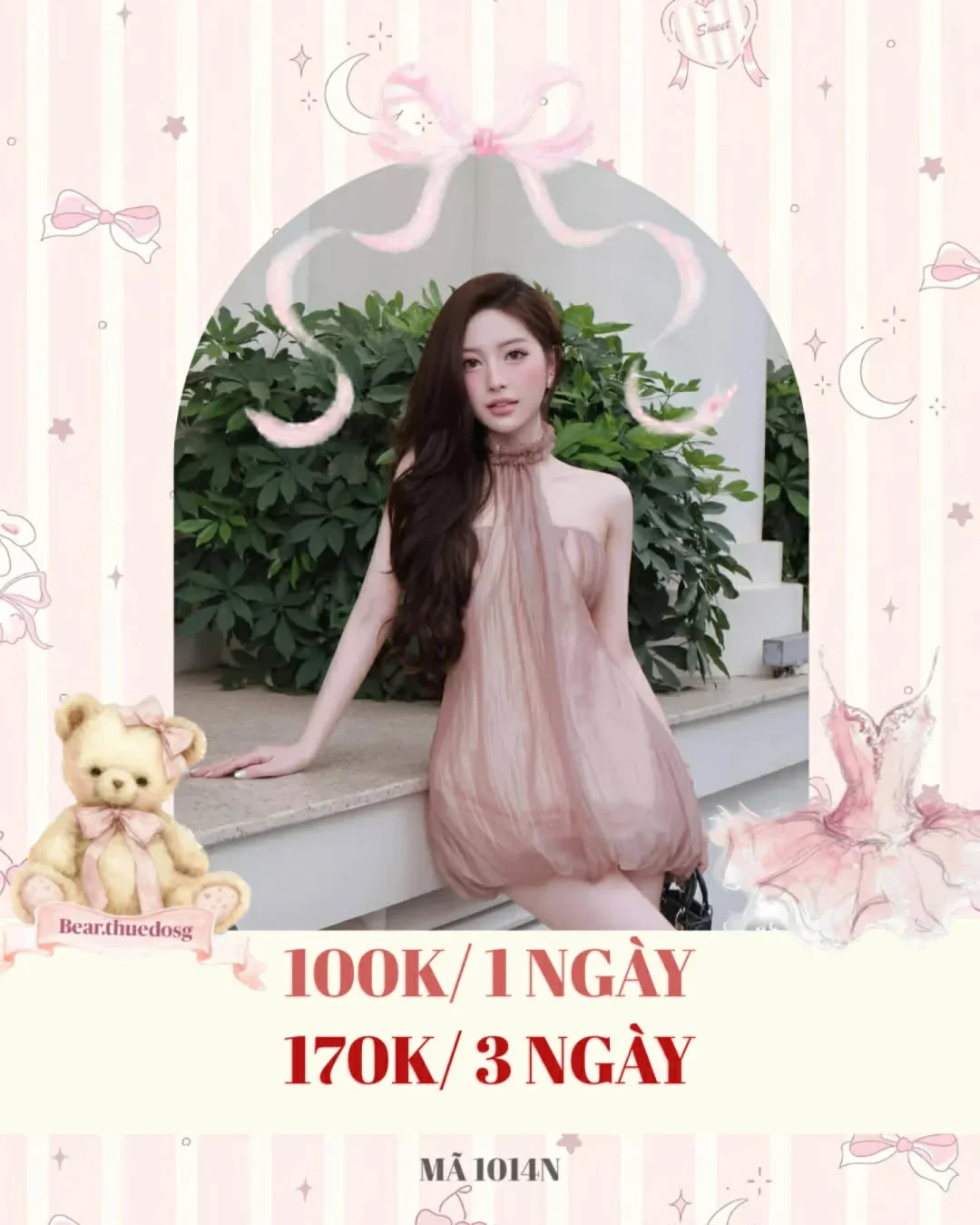 Photo 1 of Váy babydoll voan hồng pastel cho thuê