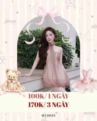 Photo 1 of Váy babydoll voan hồng pastel cho thuê