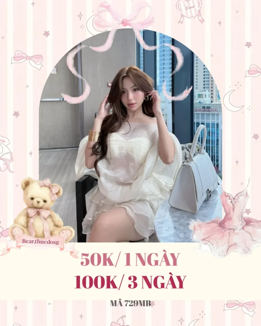 Ảnh 1 của Váy trắng trễ vai bèo nhún size M