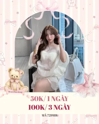 Ảnh 1 của Váy trắng trễ vai bèo nhún size M