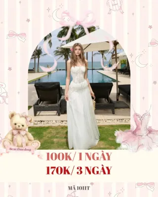 Photo 1 of Set Váy Corset Trắng Nữ Tính Thuê